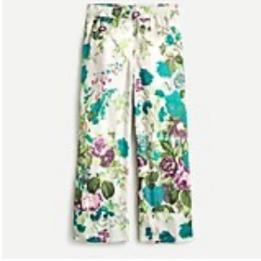 J Crew Collection Pull- On Crop Pant in Ratti Leafy Floral